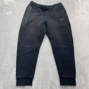 Nike Tech Fleece Jogger Pants Kids XL Black Cotton Tapered Leg Swoosh